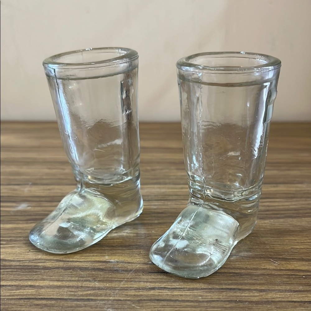 Two Glass Boot Shot glasses